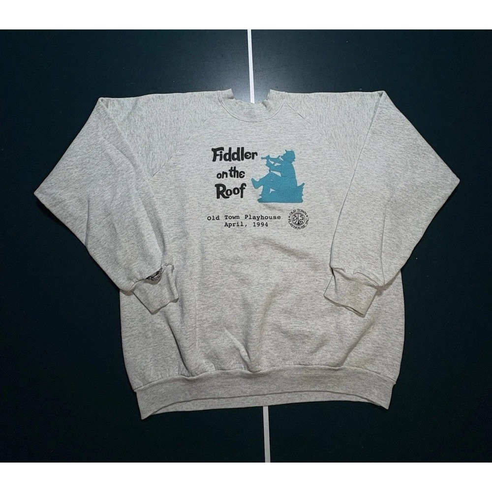 Vintage 90s‎ Fiddler on the Roof Crewneck Sweatshirt XL Musical Theatre Raglan